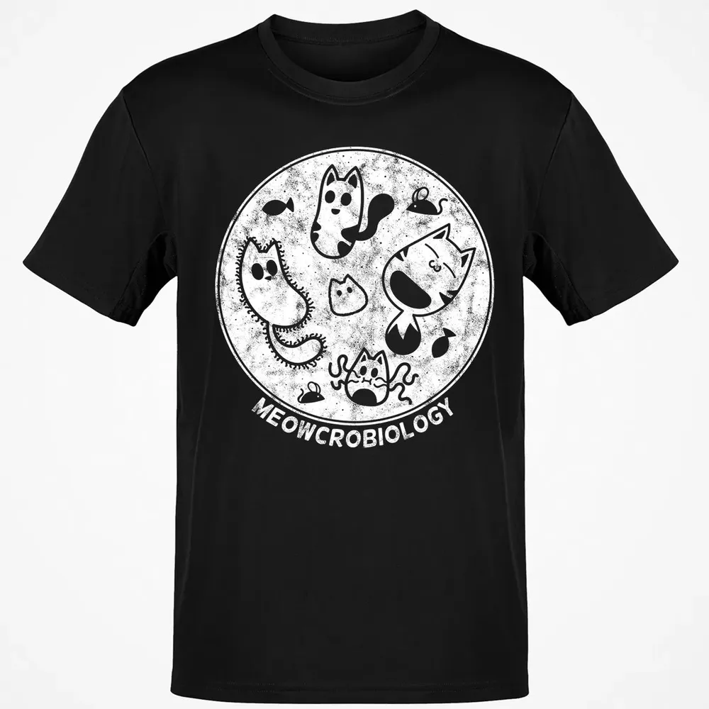 Cute Cat Distressed Bacteria Microbiology Science Classic Unisex T-Shirt - 2
