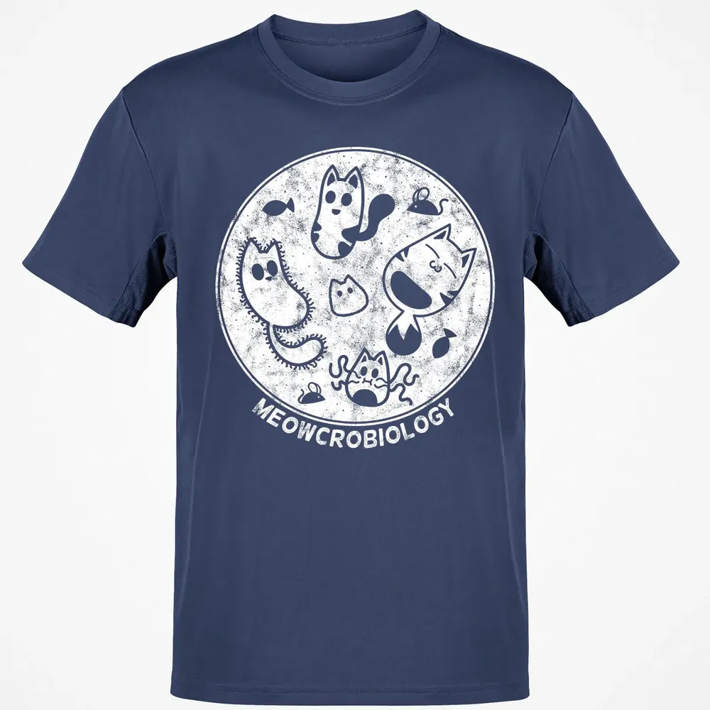 Cute Cat Distressed Bacteria Microbiology Science Classic Unisex T-Shirt - 8