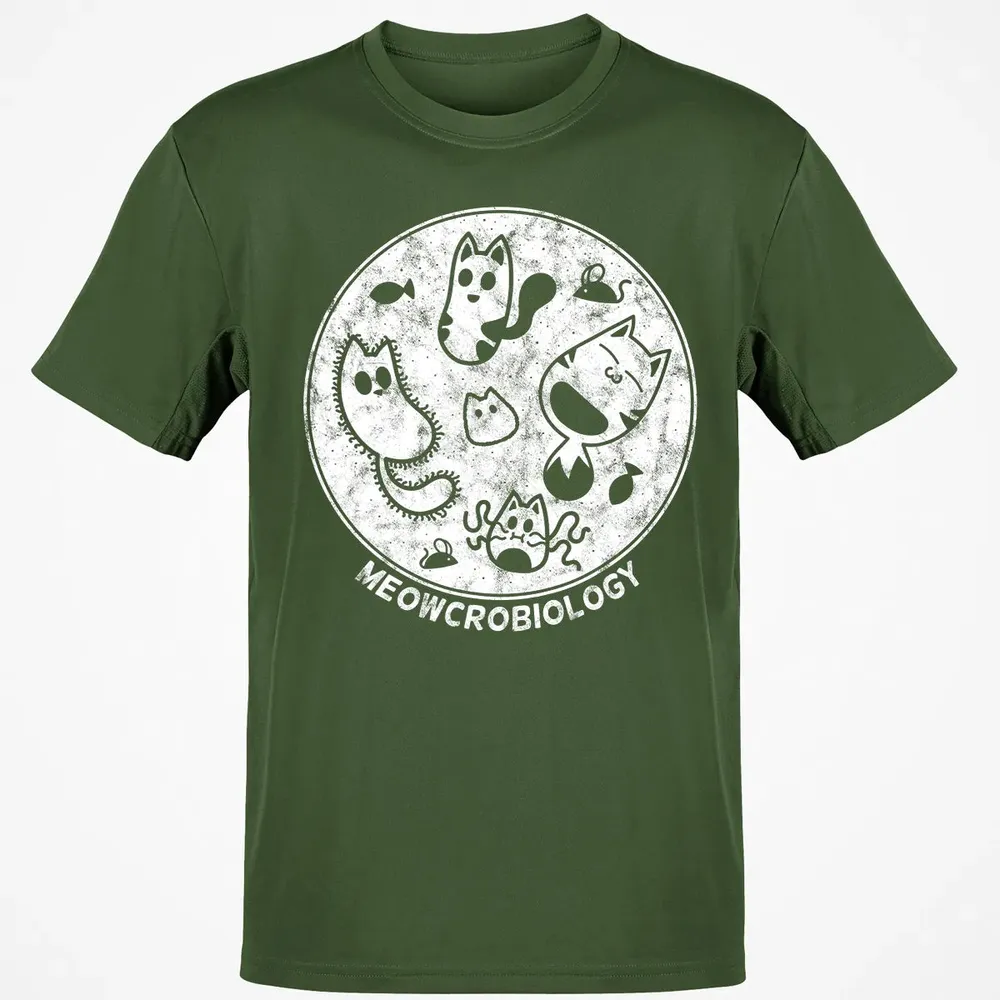 Cute Cat Distressed Bacteria Microbiology Science Classic Unisex T-Shirt - 7