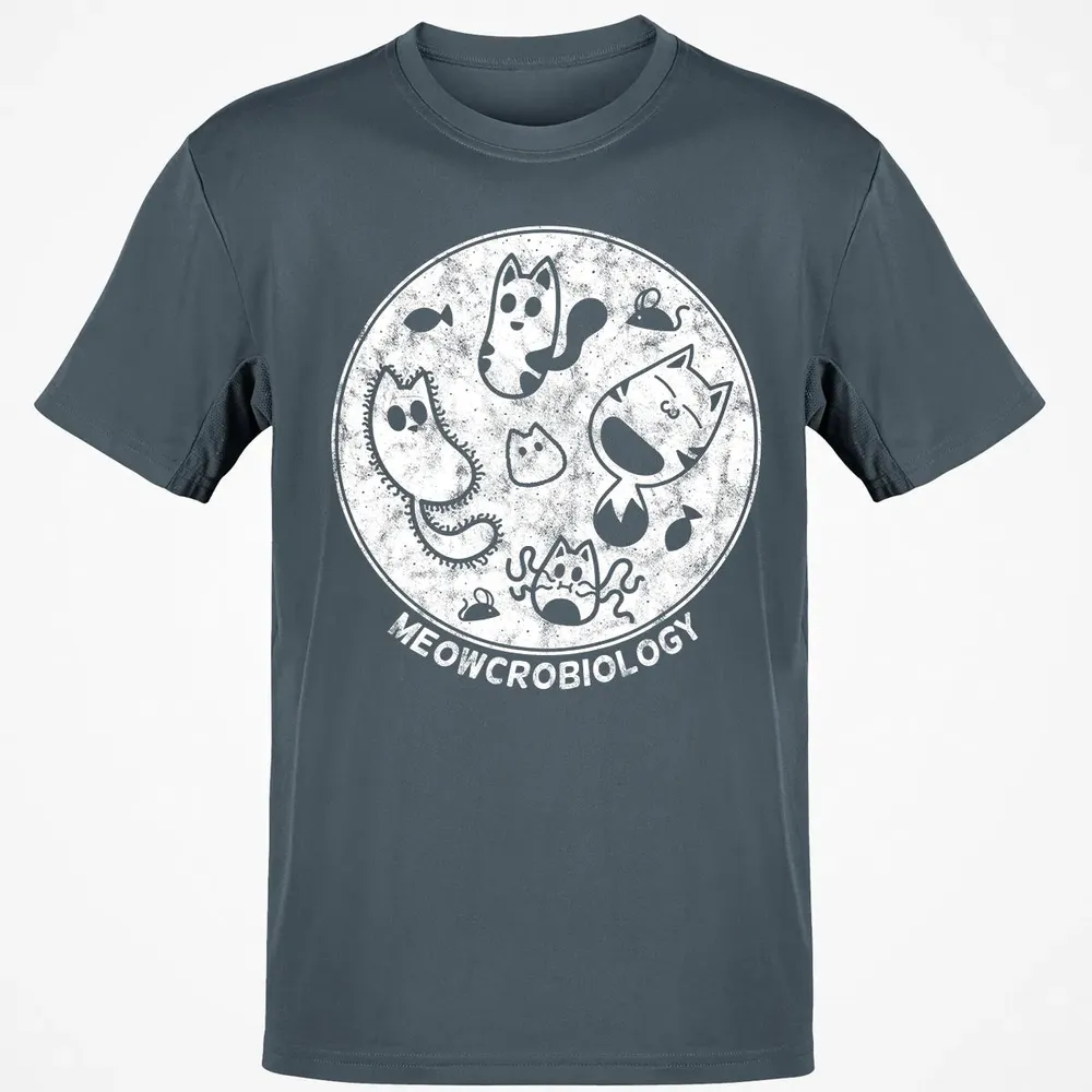 Cute Cat Distressed Bacteria Microbiology Science Classic Unisex T-Shirt - 4