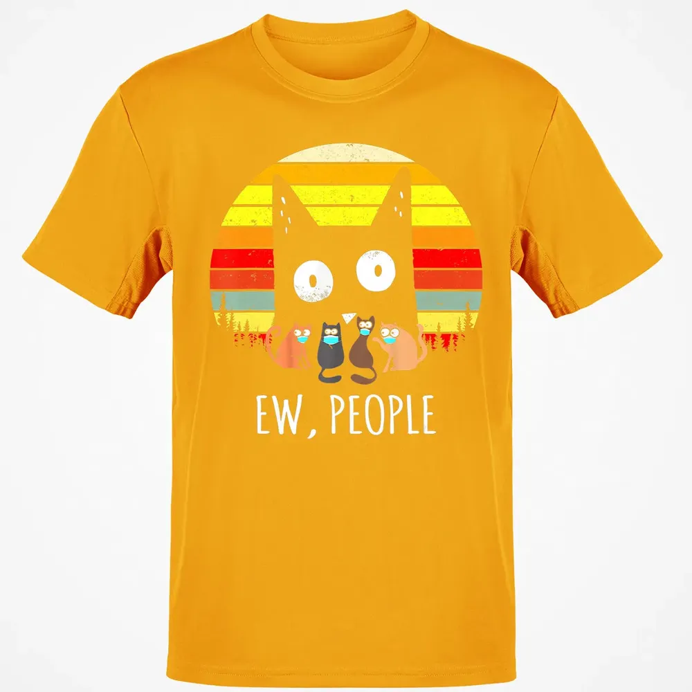 Ew People Vintage Funny Black Cat Mask Quarantine 2020 Gift Classic Unisex T-Shirt - 5