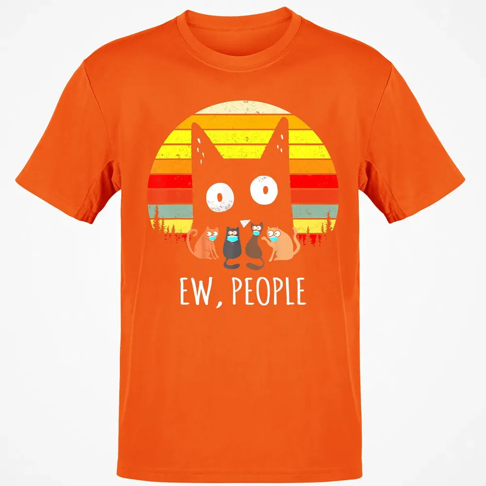 Ew People Vintage Funny Black Cat Mask Quarantine 2020 Gift Classic Unisex T-Shirt - 9