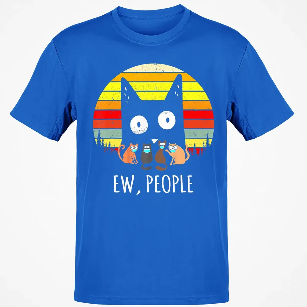 Ew People Vintage Funny Black Cat Mask Quarantine 2020 Gift Classic Unisex T-Shirt - 12