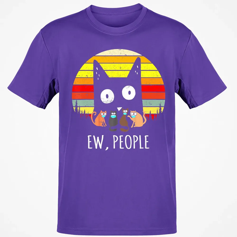 Ew People Vintage Funny Black Cat Mask Quarantine 2020 Gift Classic Unisex T-Shirt - 10