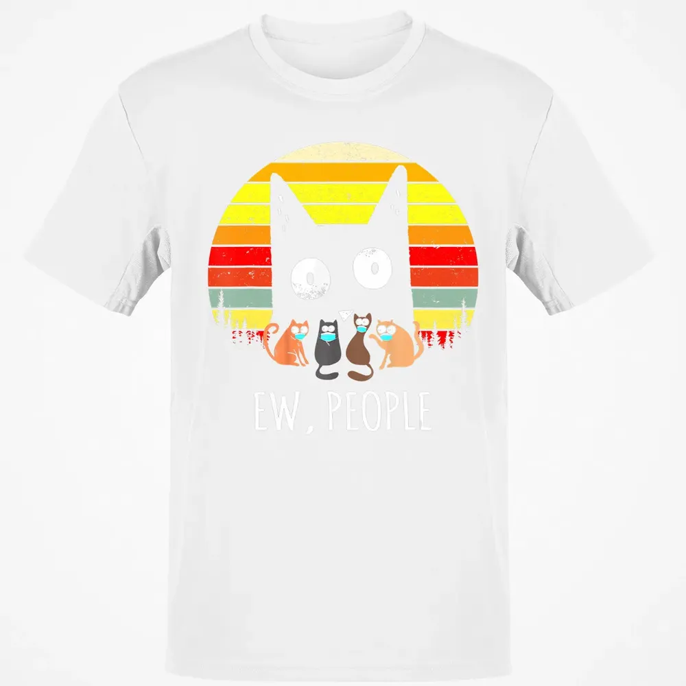 Ew People Vintage Funny Black Cat Mask Quarantine 2020 Gift Classic Unisex T-Shirt - 13