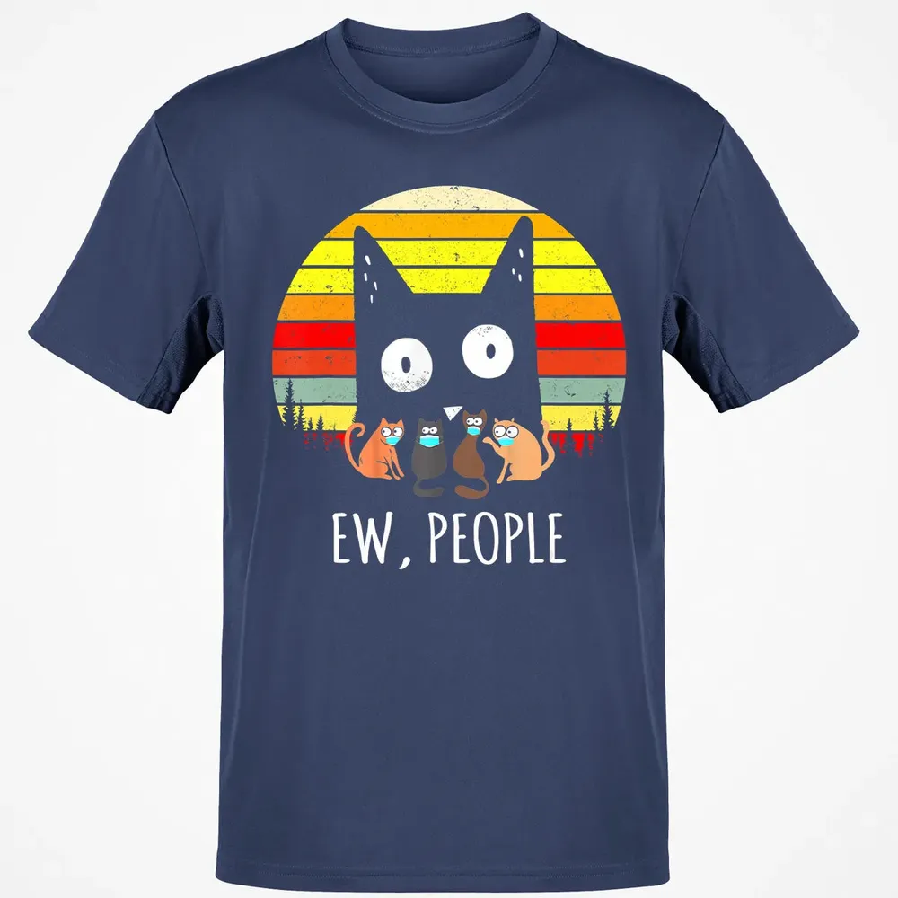 Ew People Vintage Funny Black Cat Mask Quarantine 2020 Gift Classic Unisex T-Shirt - 8