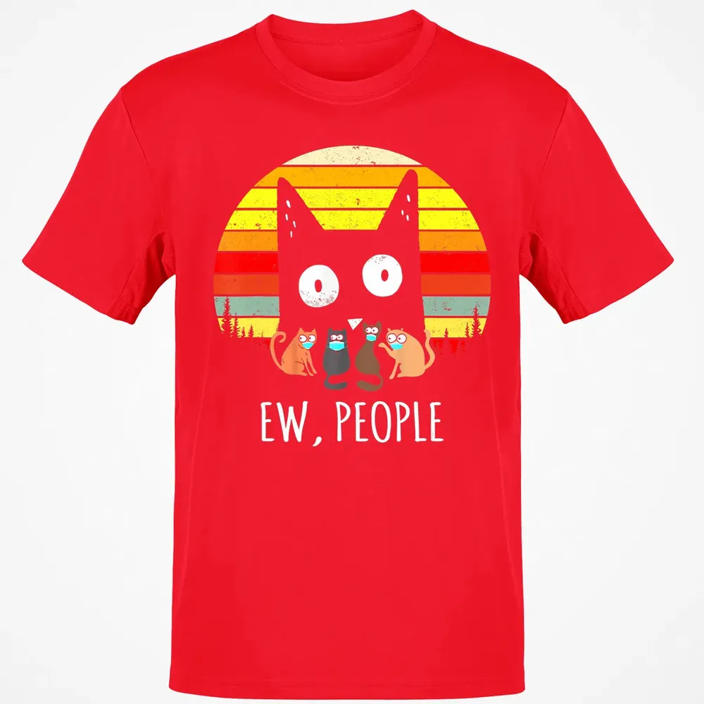 Ew People Vintage Funny Black Cat Mask Quarantine 2020 Gift Classic Unisex T-Shirt - 11