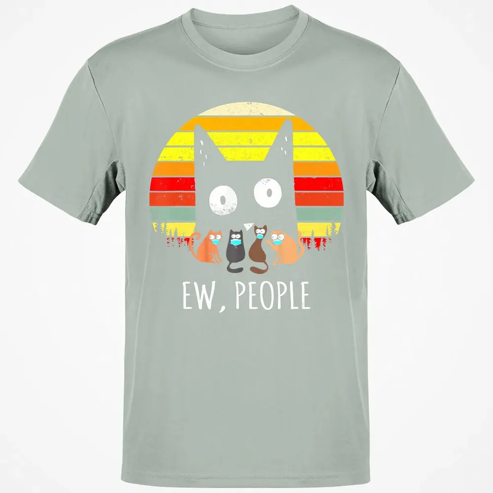 Ew People Vintage Funny Black Cat Mask Quarantine 2020 Gift Classic Unisex T-Shirt - 3