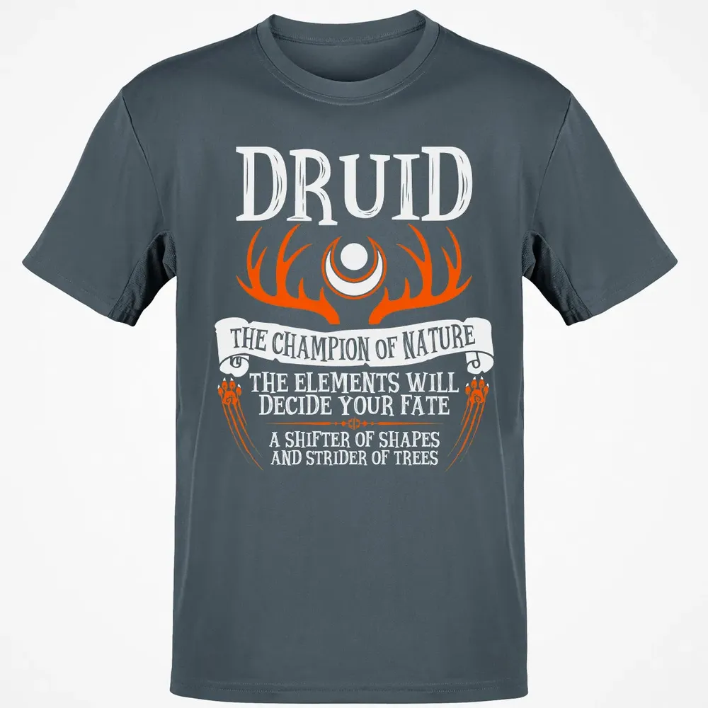DRUID, THE CHAMPION OF NATURE (Black) Classic Unisex T-Shirt - 4