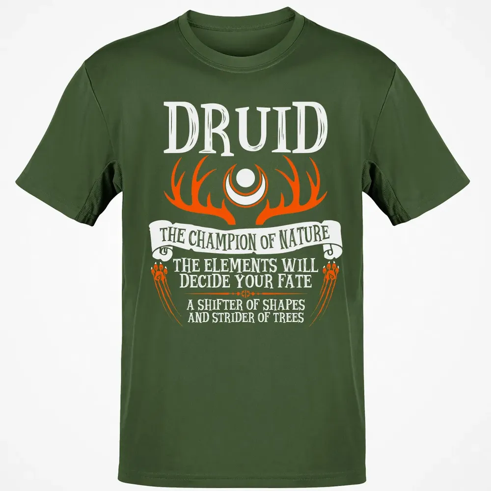 DRUID, THE CHAMPION OF NATURE (Black) Classic Unisex T-Shirt - 7
