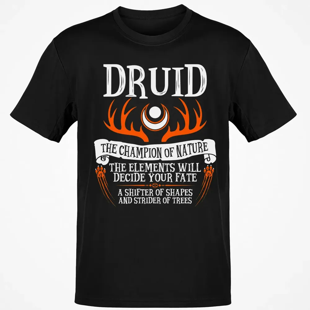 DRUID, THE CHAMPION OF NATURE (Black) Classic Unisex T-Shirt - 2