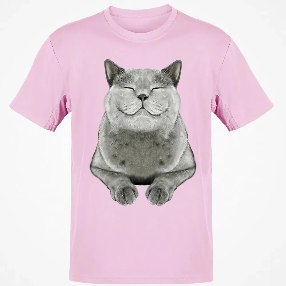 Grey Cat Smile Eager Face  Cats   Gifts Classic Unisex T-Shirt - 6