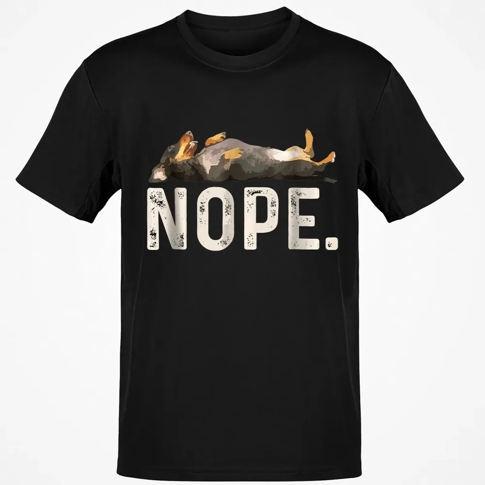 Nope Lazy Dachshund Classic Unisex T-Shirt - 2