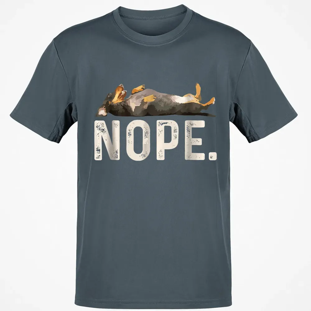 Nope Lazy Dachshund Classic Unisex T-Shirt - 4
