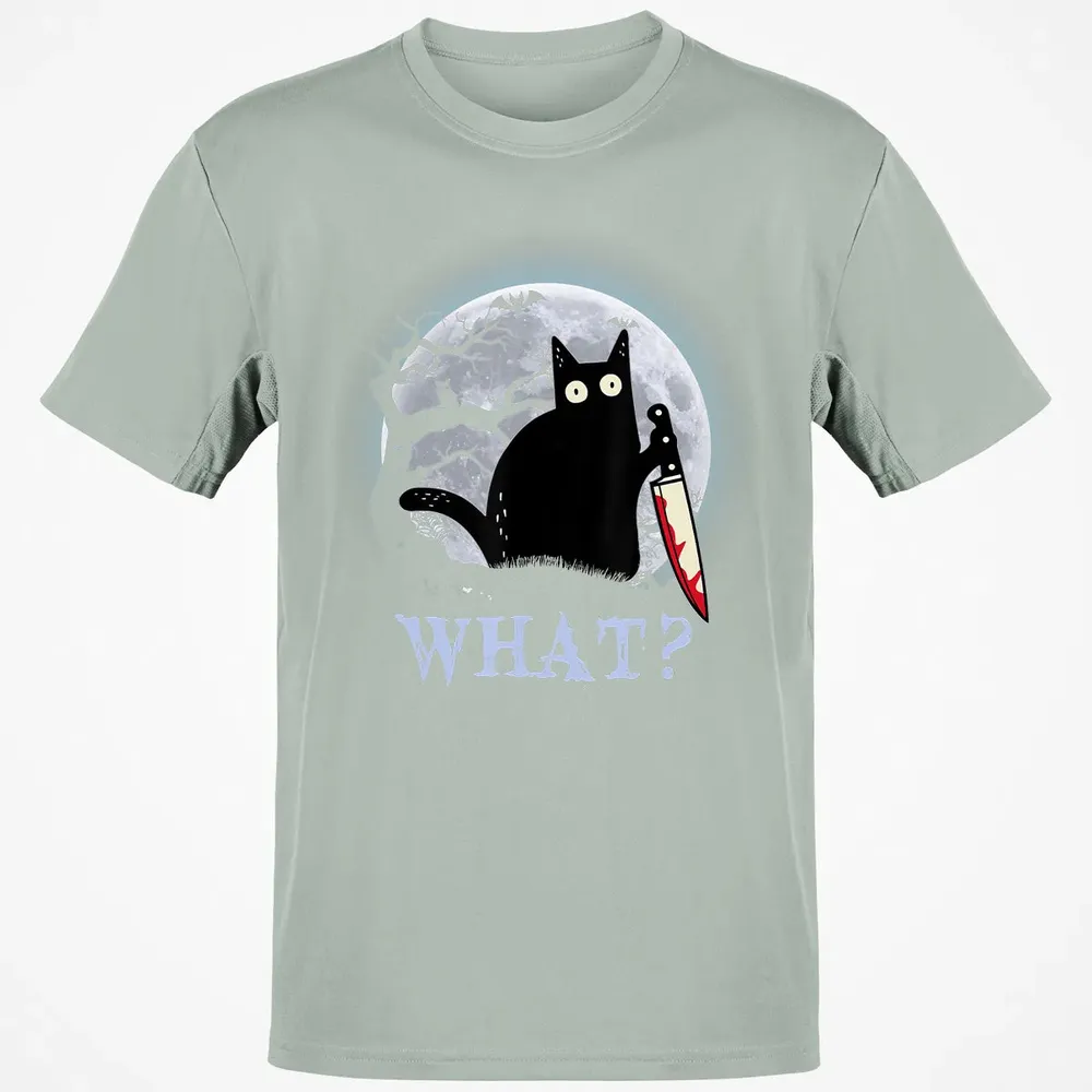Cat What Murderous Black Cat With Knife Halloween Costume Classic Unisex T-Shirt - 3