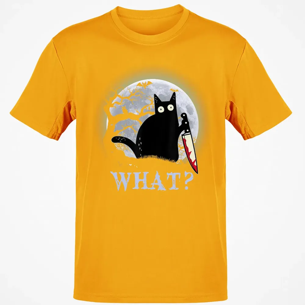 Cat What Murderous Black Cat With Knife Halloween Costume Classic Unisex T-Shirt - 5