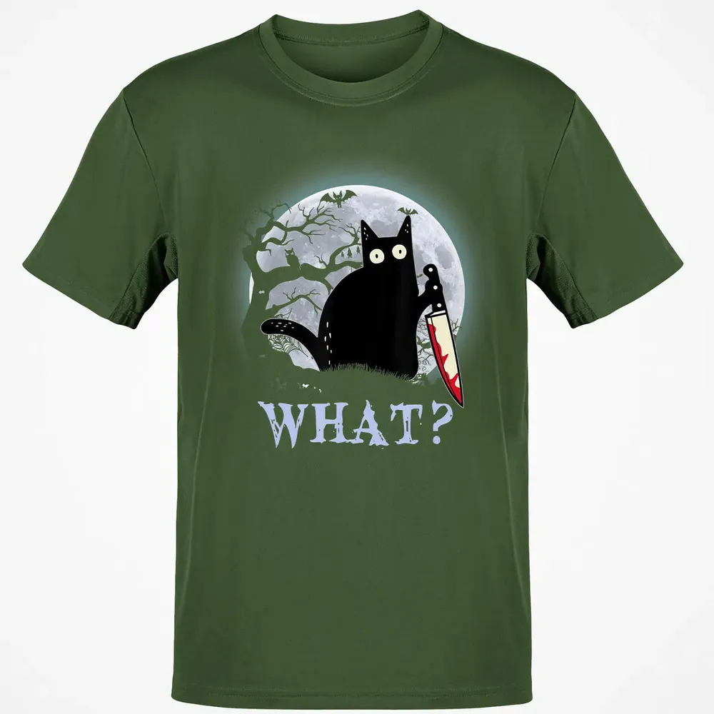 Cat What Murderous Black Cat With Knife Halloween Costume Classic Unisex T-Shirt - 7