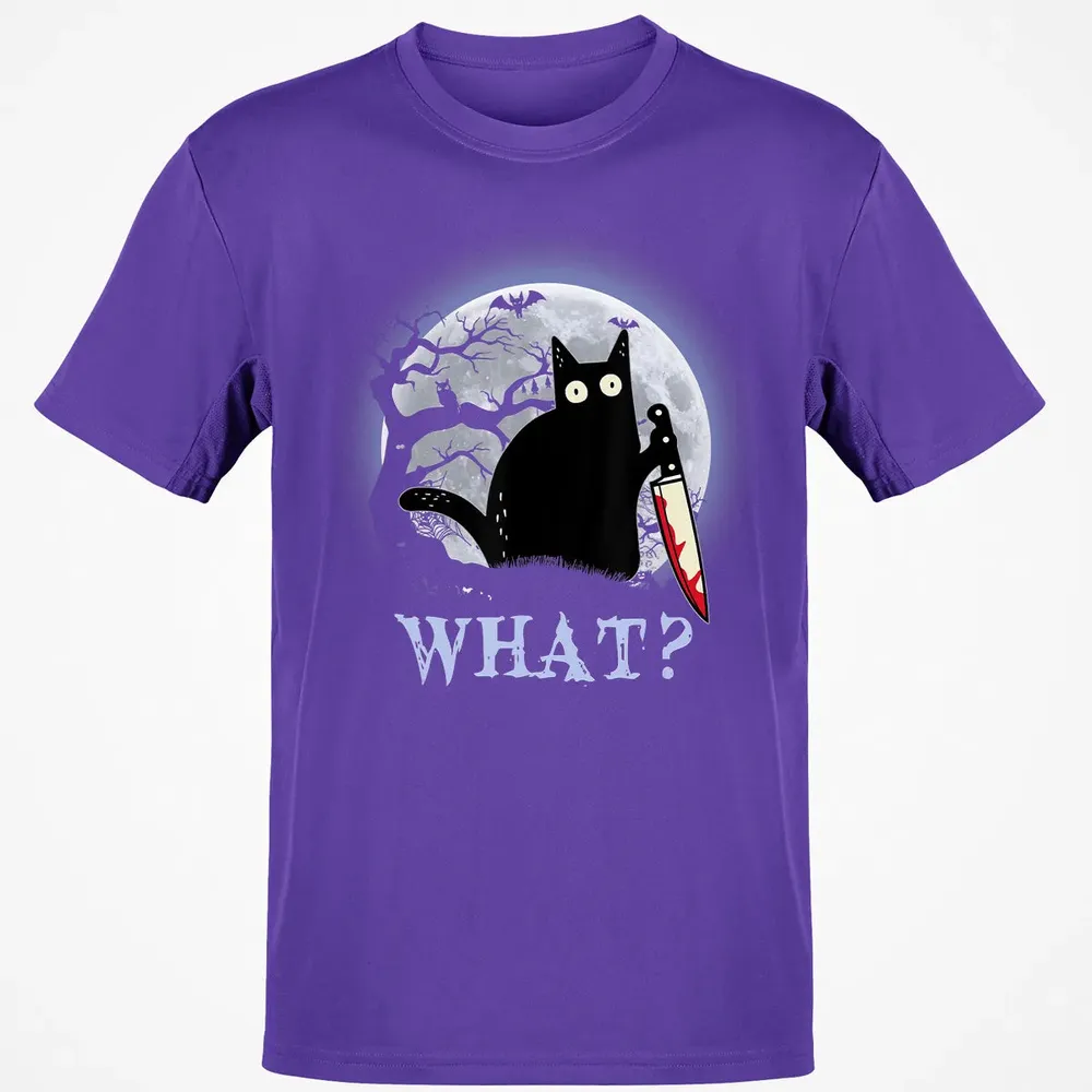 Cat What Murderous Black Cat With Knife Halloween Costume Classic Unisex T-Shirt - 10