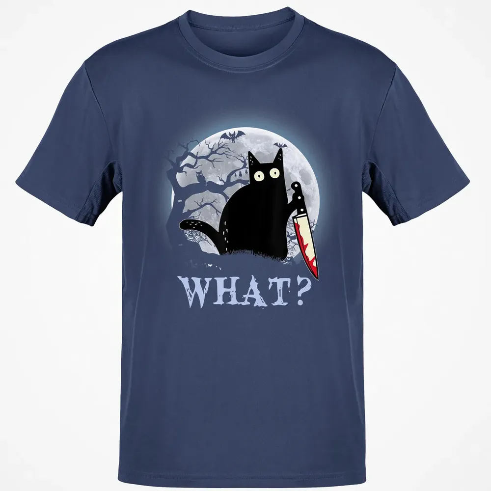 Cat What Murderous Black Cat With Knife Halloween Costume Classic Unisex T-Shirt - 8