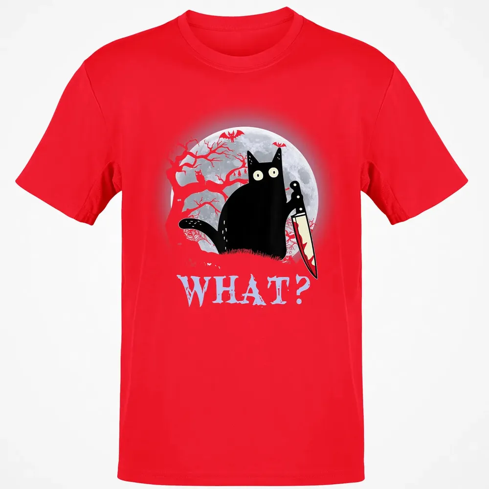 Cat What Murderous Black Cat With Knife Halloween Costume Classic Unisex T-Shirt - 11