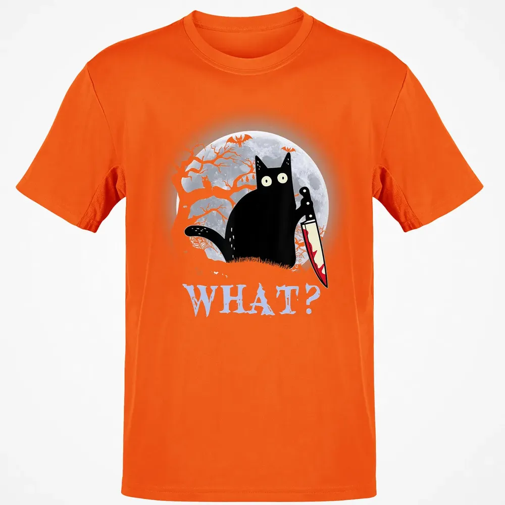 Cat What Murderous Black Cat With Knife Halloween Costume Classic Unisex T-Shirt - 9
