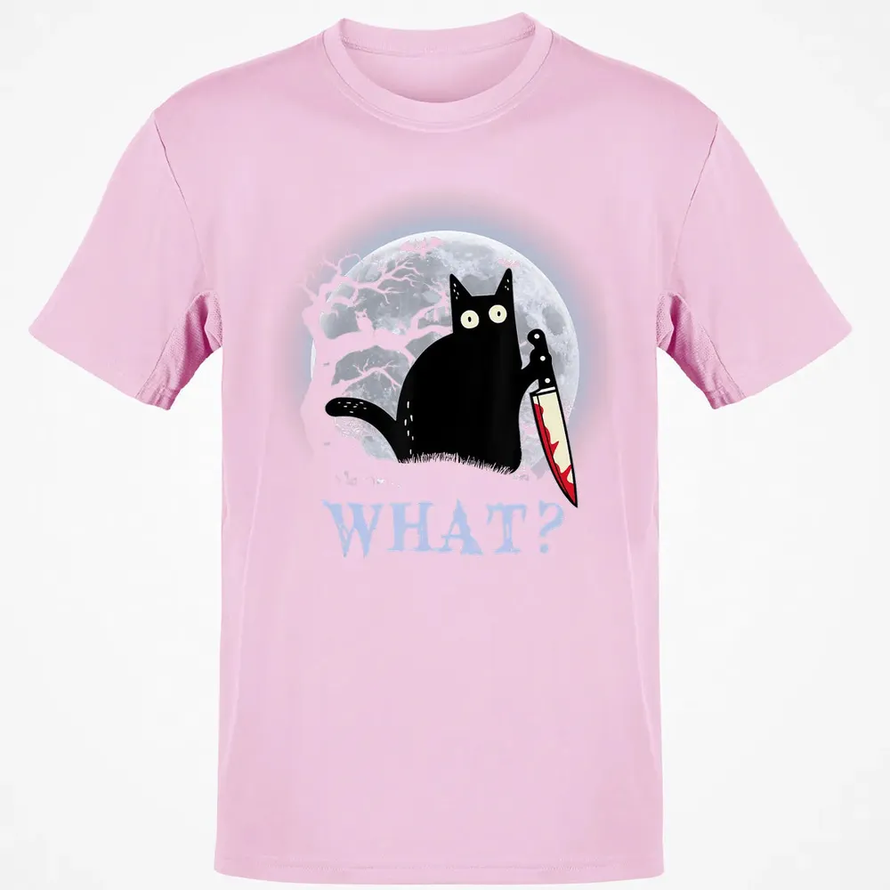 Cat What Murderous Black Cat With Knife Halloween Costume Classic Unisex T-Shirt - 6