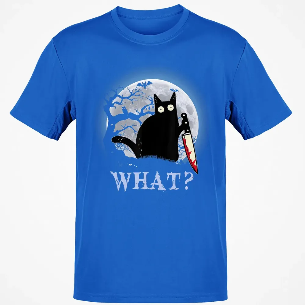 Cat What Murderous Black Cat With Knife Halloween Costume Classic Unisex T-Shirt - 12