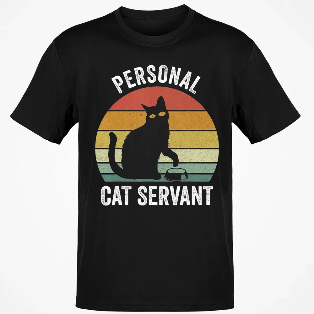 Retro Ca Black Cat Personal Cat Servant Cat Lover Classic Unisex T-Shirt - 2
