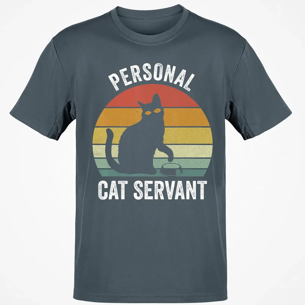 Retro Ca Black Cat Personal Cat Servant Cat Lover Classic Unisex T-Shirt - 4