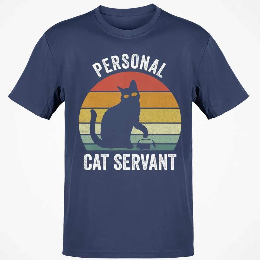 Retro Ca Black Cat Personal Cat Servant Cat Lover Classic Unisex T-Shirt - 8