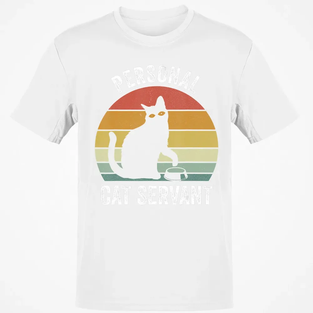 Retro Ca Black Cat Personal Cat Servant Cat Lover Classic Unisex T-Shirt - 13