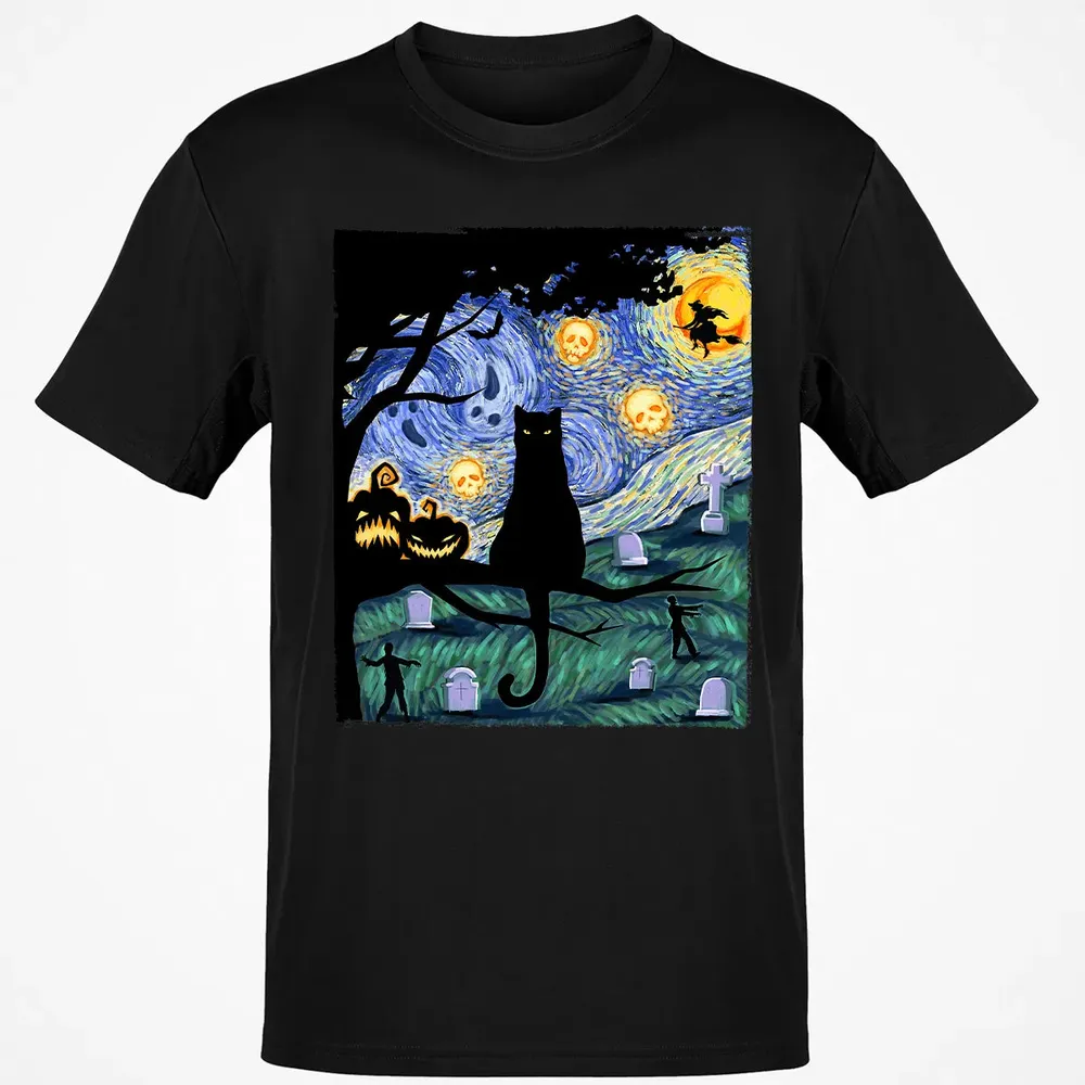 Scary Night Cat Classic Unisex T-Shirt - 2