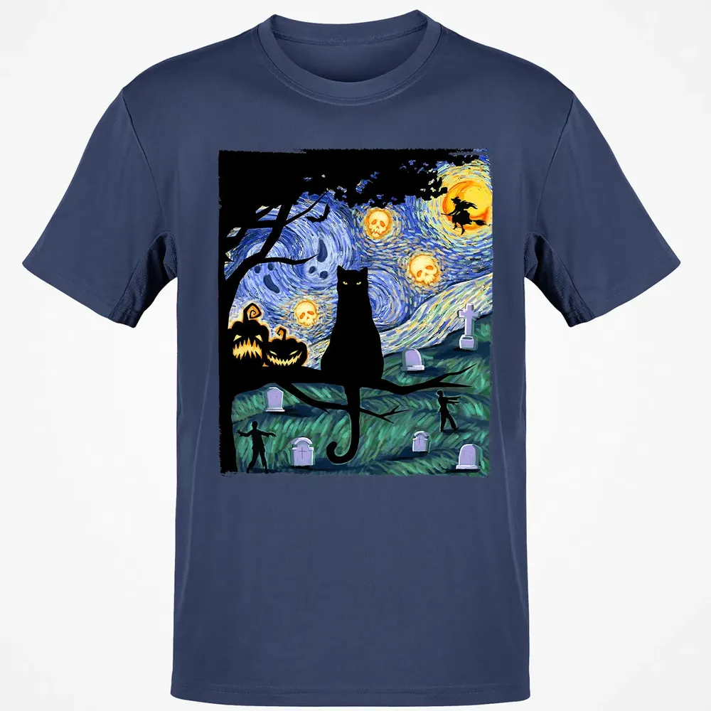 Scary Night Cat Classic Unisex T-Shirt - 8
