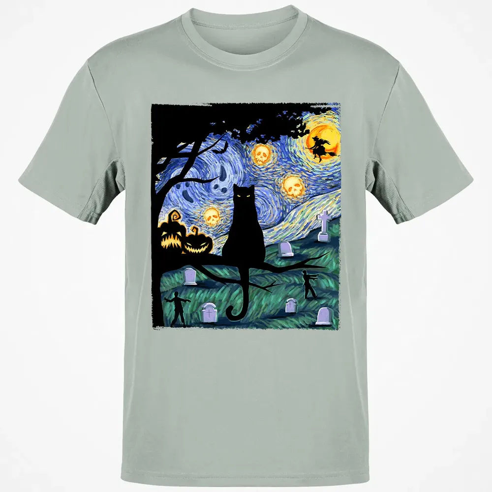 Scary Night Cat Classic Unisex T-Shirt - 3