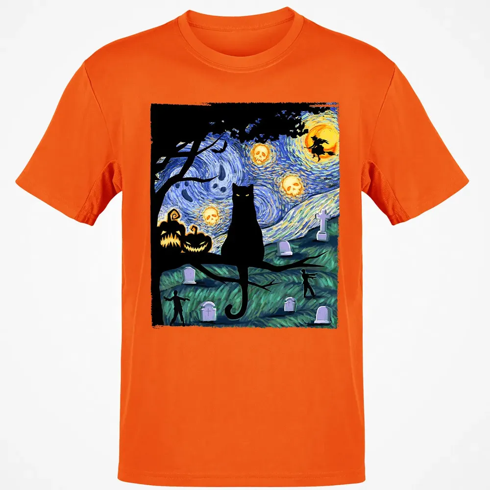 Scary Night Cat Classic Unisex T-Shirt - 9