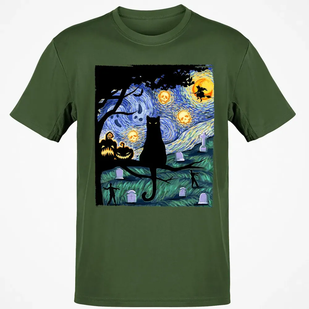 Scary Night Cat Classic Unisex T-Shirt - 7