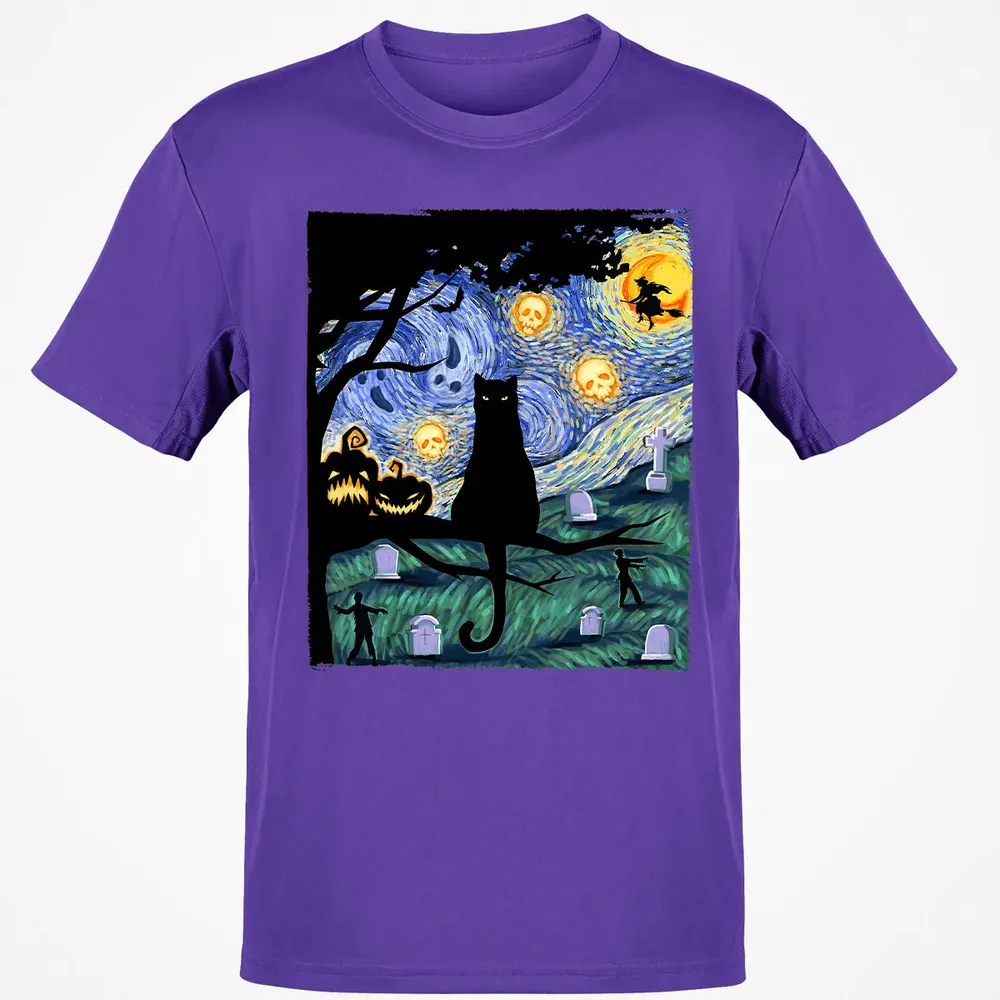 Scary Night Cat Classic Unisex T-Shirt - 10