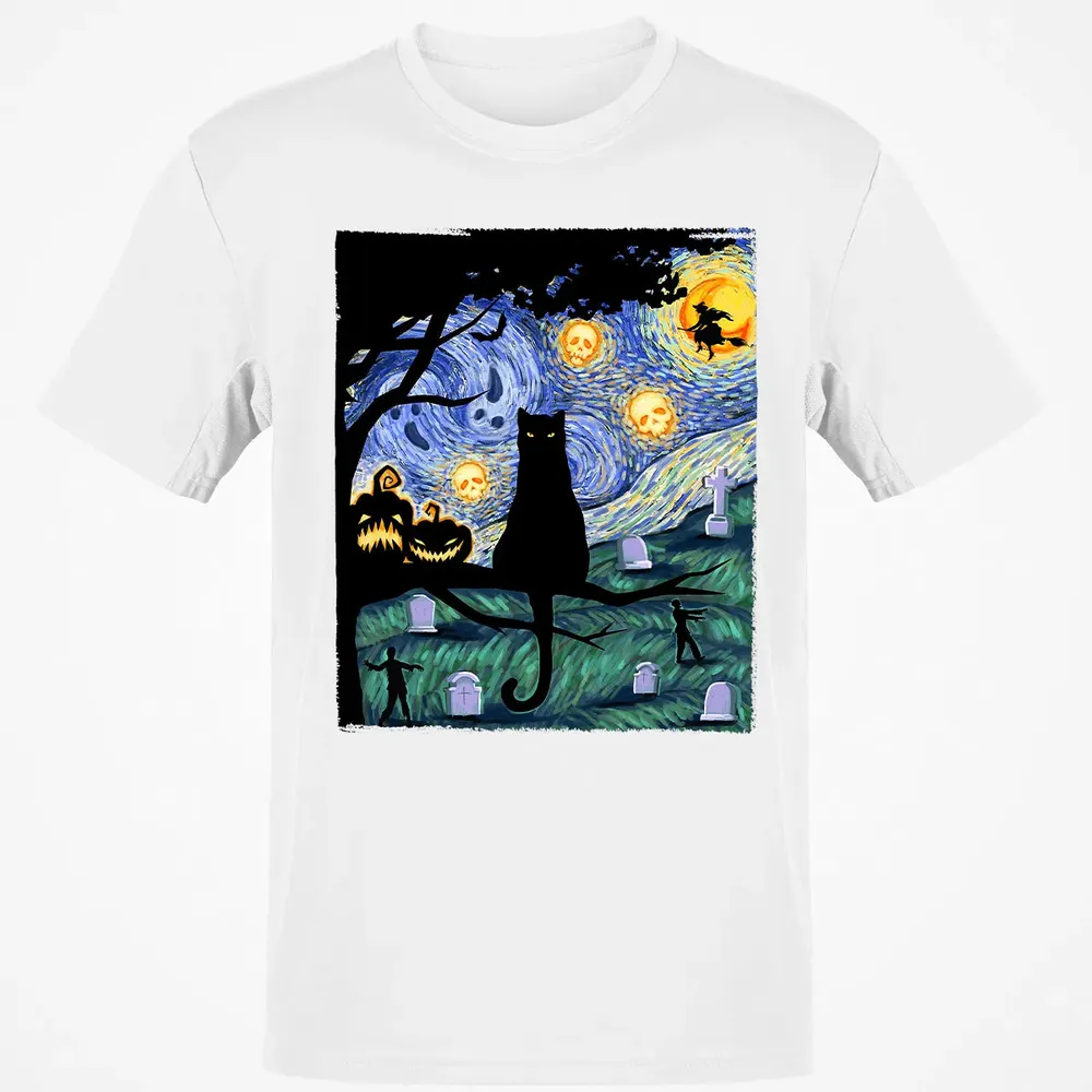 Scary Night Cat Classic Unisex T-Shirt - 13