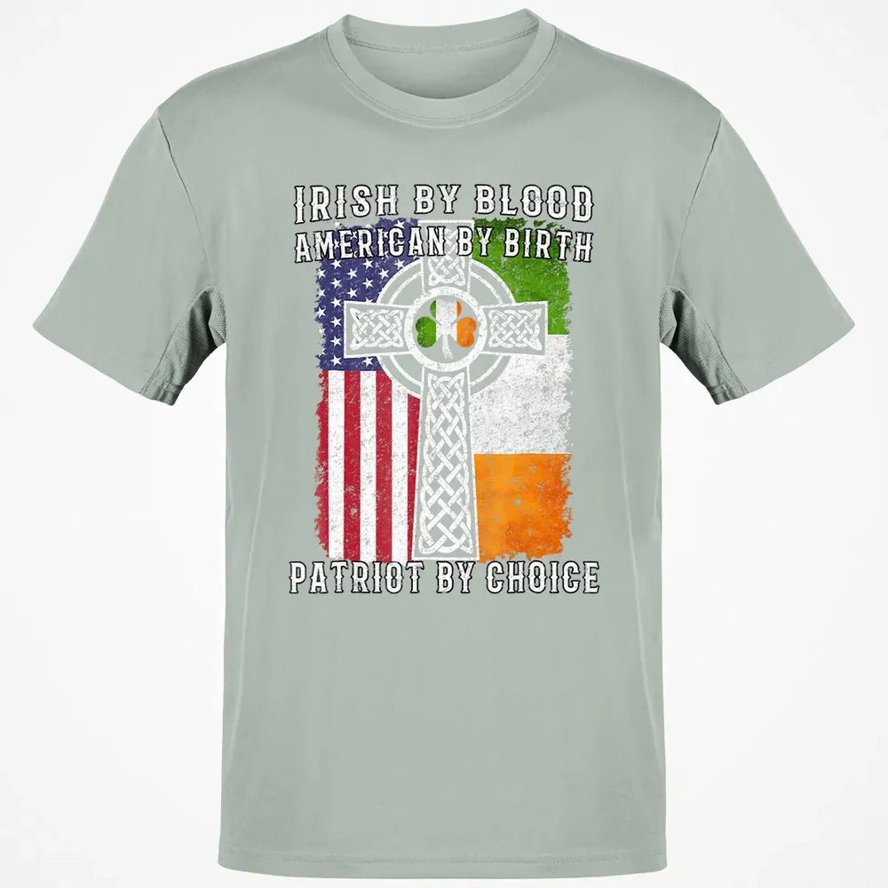 Irish By Blood American By Birth Patriot By Choice Classic Unisex T-Shirt - 3