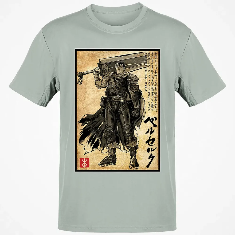 Black Swordsman woodblock Classic Unisex T-Shirt - 3