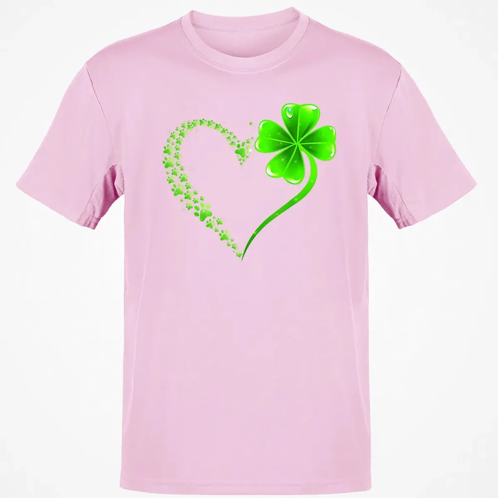 Irish Heart Lucky Shamrock Dog Paws Classic Unisex T-Shirt - 6