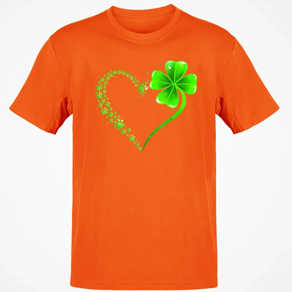 Irish Heart Lucky Shamrock Dog Paws Classic Unisex T-Shirt - 9
