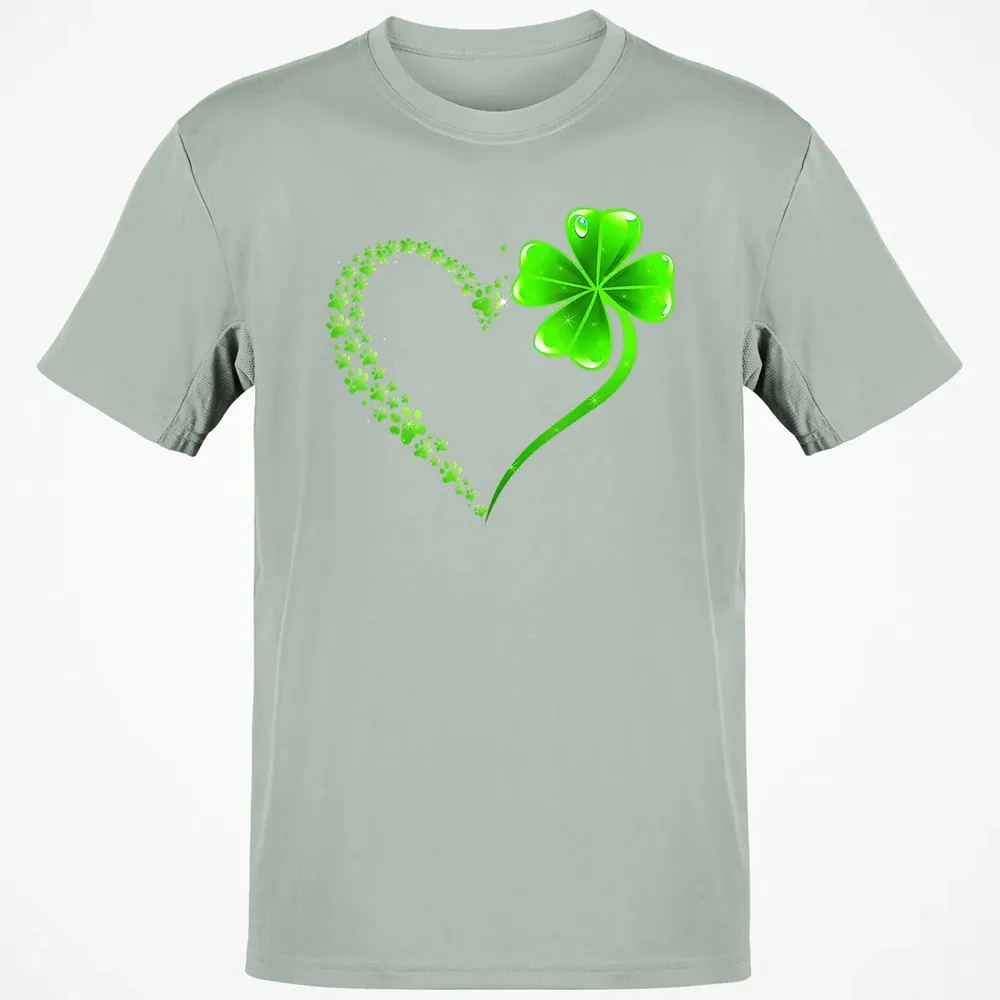Irish Heart Lucky Shamrock Dog Paws Classic Unisex T-Shirt - 3