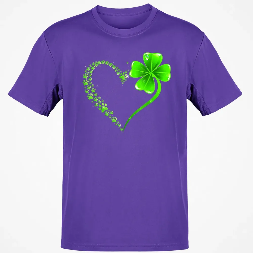 Irish Heart Lucky Shamrock Dog Paws Classic Unisex T-Shirt - 10