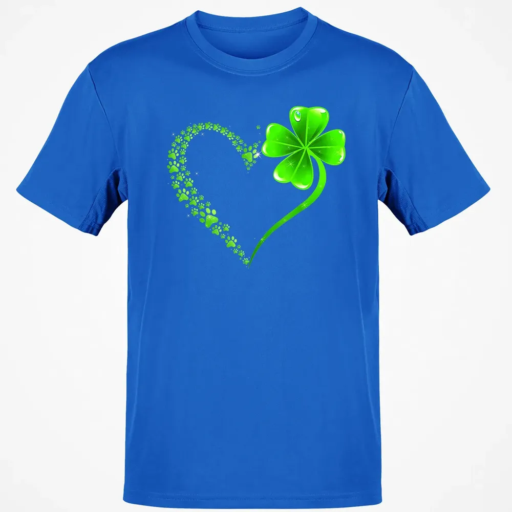 Irish Heart Lucky Shamrock Dog Paws Classic Unisex T-Shirt - 12