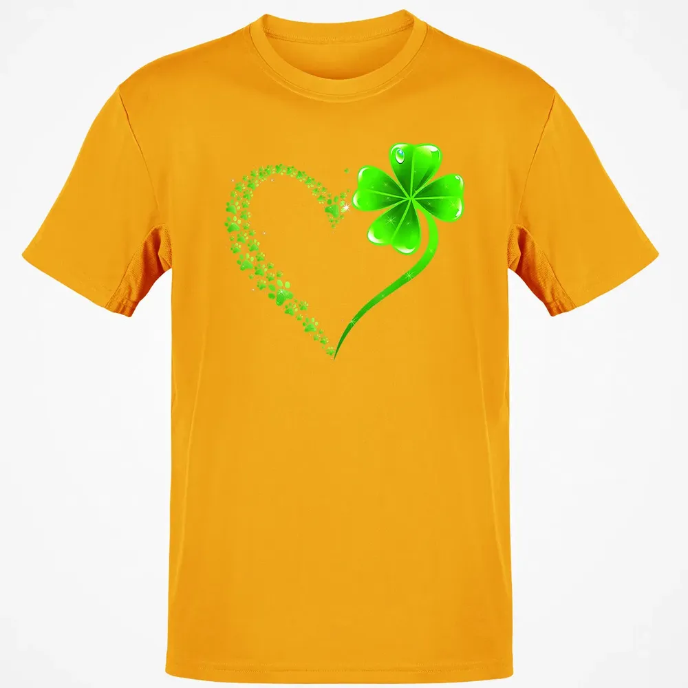 Irish Heart Lucky Shamrock Dog Paws Classic Unisex T-Shirt - 5