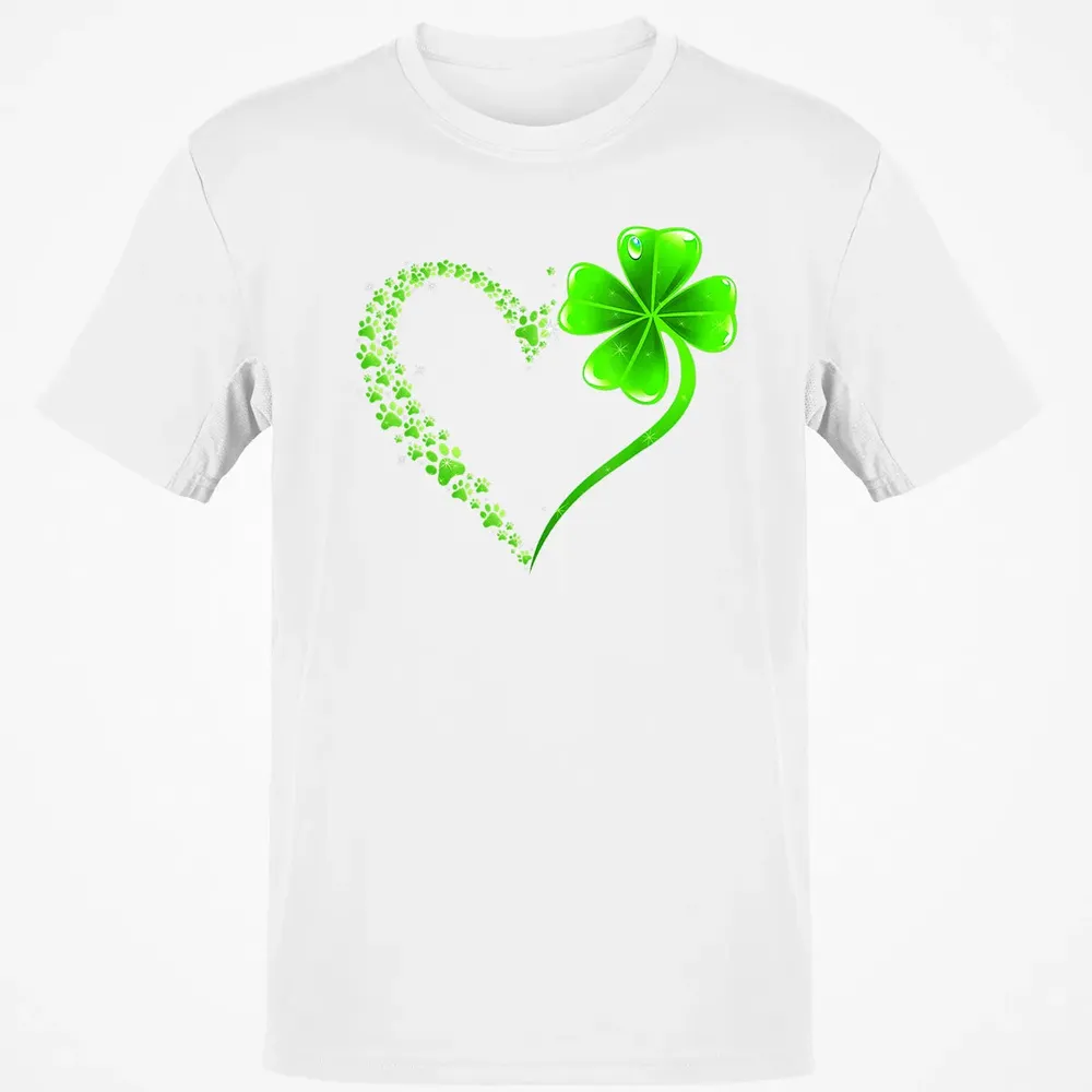 Irish Heart Lucky Shamrock Dog Paws Classic Unisex T-Shirt - 13