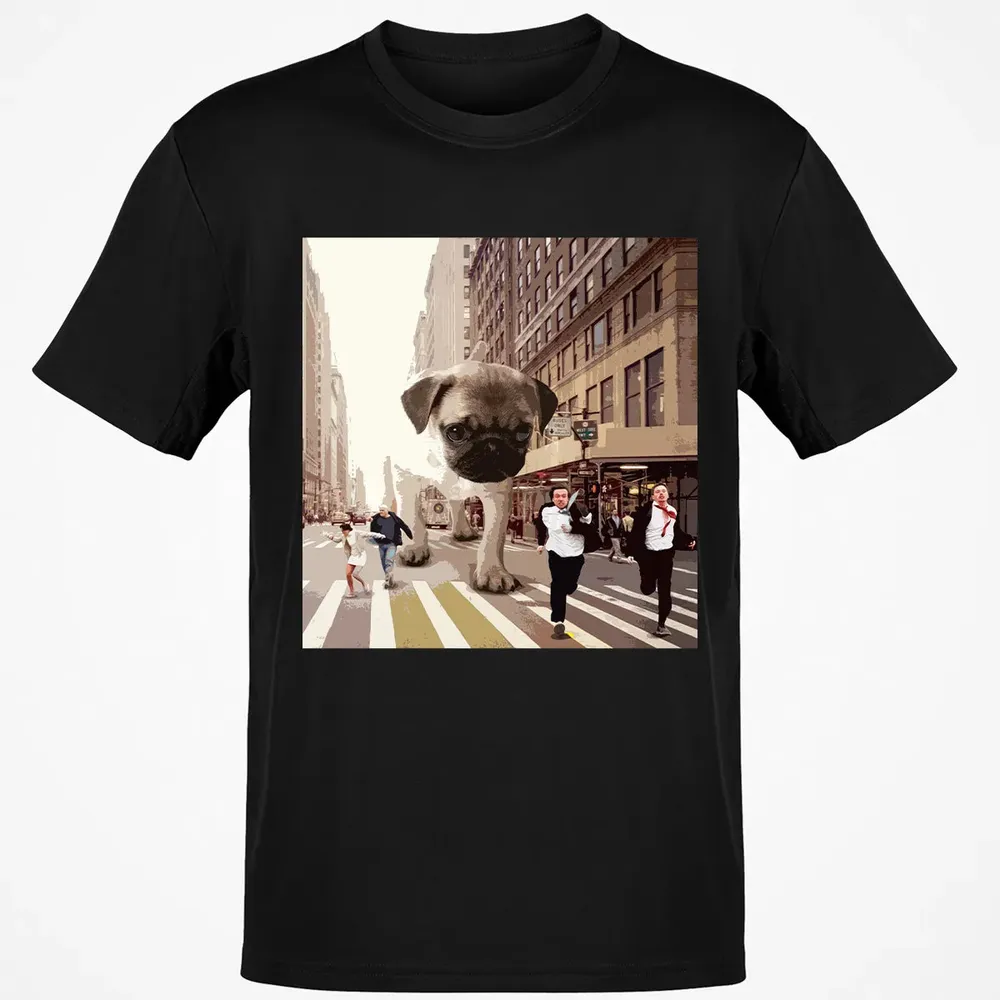 PUGZILLA   Funny Pug T for Dog lovers to Halloween Classic Unisex T-Shirt - 2