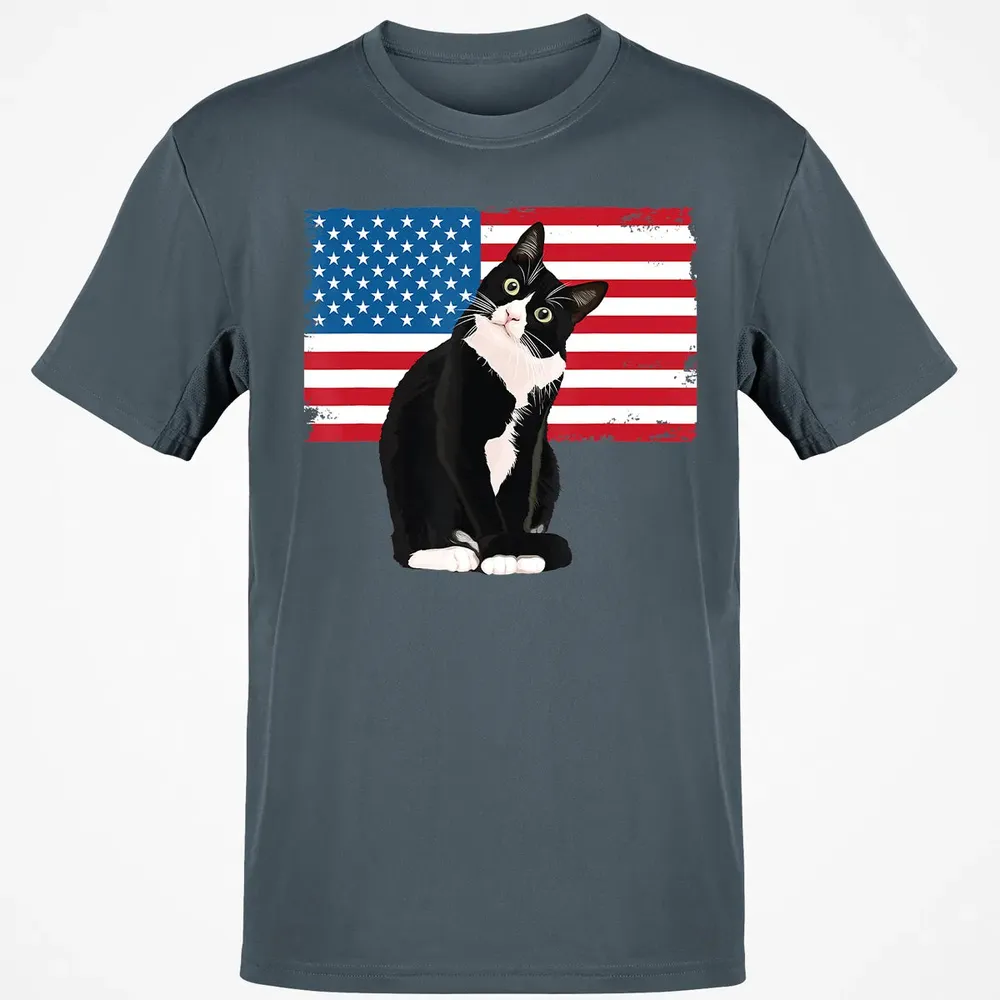 Tuxedo Cat T 4th of July Patriotic  Gift Adults Kids Classic Unisex T-Shirt - 4