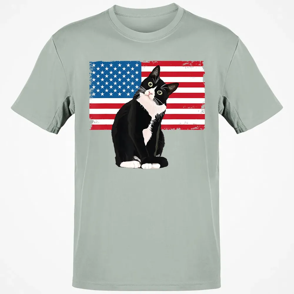 Tuxedo Cat T 4th of July Patriotic  Gift Adults Kids Classic Unisex T-Shirt - 3